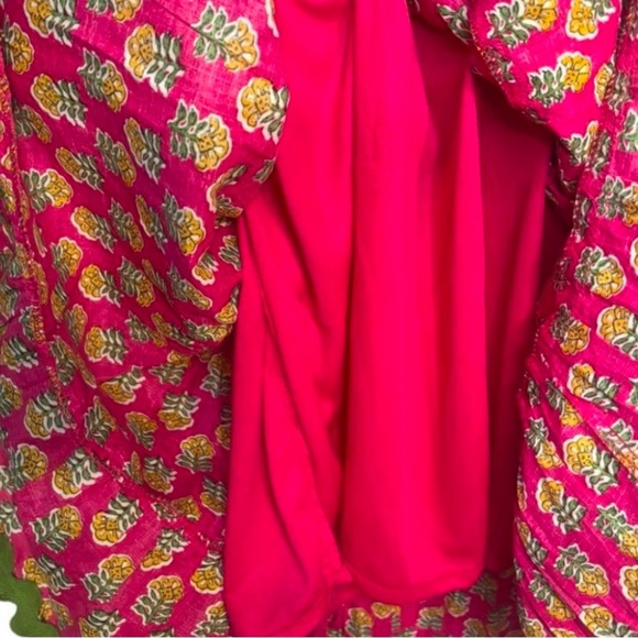 LEA 100% Cotton Plus Size Pink Floral Puff Sleeve Tiered Smocked Maxi Dress - Picture 2 of 12